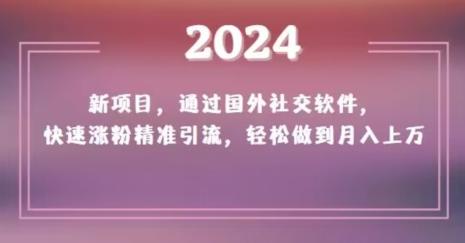 2024新项目，通过国外社交软件，快速涨粉精准引流，轻松做到月入上万【揭秘】-米秀网