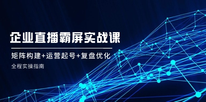 企业直播霸屏实战课：矩阵构建+运营起号+复盘优化，全程实操指南-米秀网