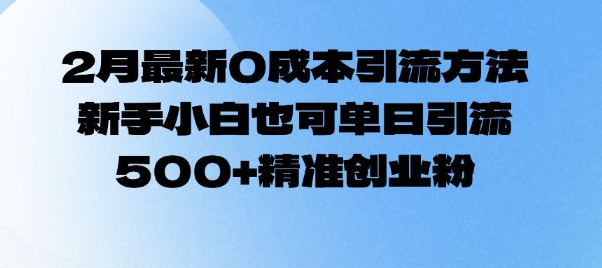 2月最新0成本引流方法，新手小白也可单日引流500+精准创业粉-米秀网