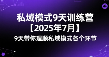 私域模式9天训练营【2025年7月】​9天带你理顺私域模式各个环节-米秀网