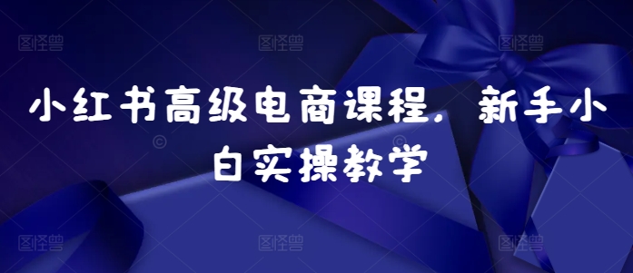 小红书高级电商课程，新手小白实操教学-米秀网