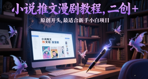 小说推文漫剧教程，二创+原创开头，最适合新手小白项目-米秀网