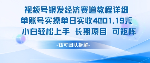 视频号银发经济赛道单账号实操单日实收1k+，小白轻松上手长期项目-米秀网