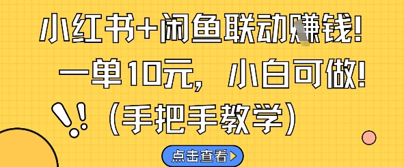 小红书+闲鱼联动挣钱，一单10元，小白可做-米秀网