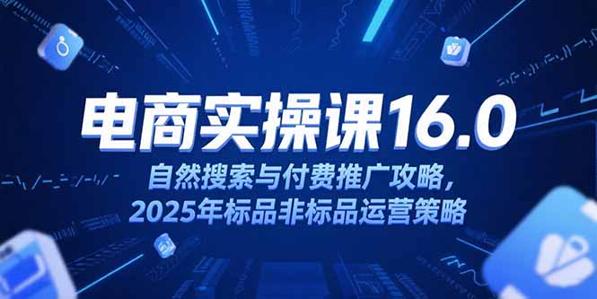 淘宝电商运营课16.0，自然搜索与付费推广攻略，2025年标品非标品运营策略-米秀网