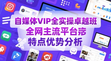 自媒体VIP全实操卓越班，全网主流平台特点优势分析-米秀网
