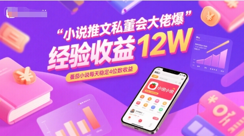 小说推文私董会大佬爆单经验分享收益12W，番茄小说每天稳定4位数收益-米秀网