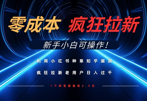 利用小红书种草知乎漏洞，零成本疯狂拉新日入数张，新手小白可操作-米秀网