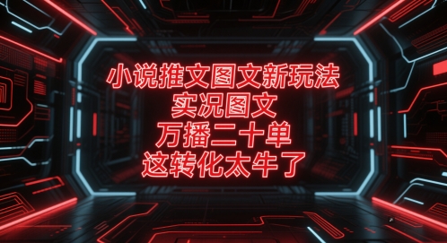 小说推文图文新玩法，实况图文，万播二十单，这转化太牛了！-米秀网