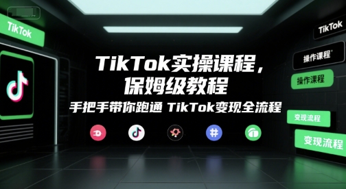 TikTok实操课程，保姆级教程，手把手带你跑通TikTok变现全流程-米秀网