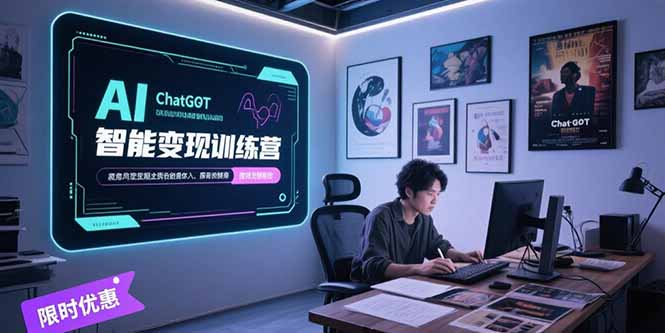 AI智能变现训练营，ChatGPT写作变现，电影解说制作，图文带货方法论-米秀网