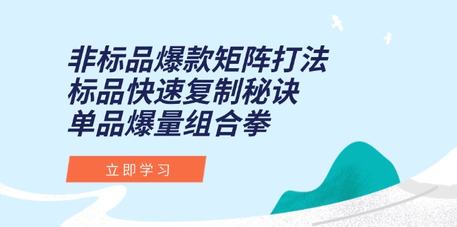 非标品爆款矩阵打法，标品快速复制秘诀，单品爆量组合拳-米秀网