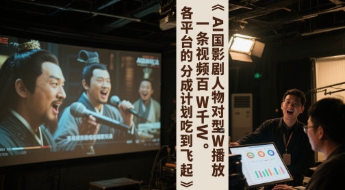AI三国影视剧人物对口型唱歌玩法，一条视频百W千W播放，各平台的分成计划吃到飞起-米秀网