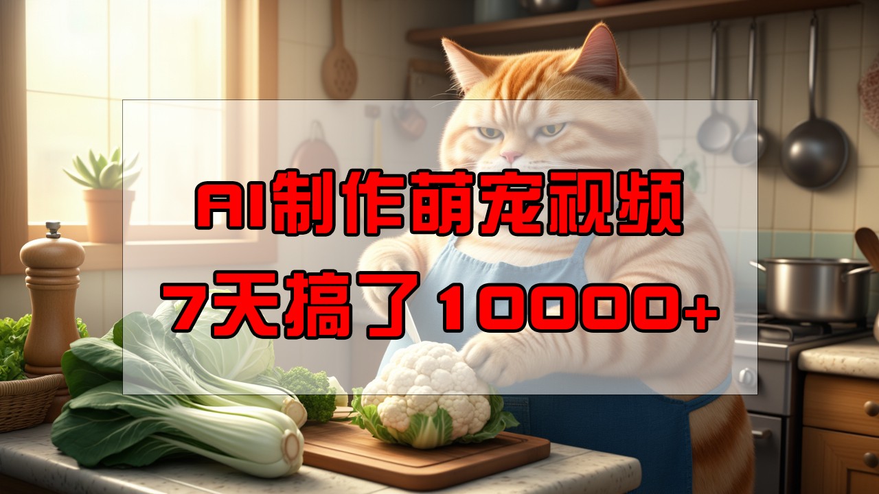 靠AI制作萌宠视频，7天搞了1万+，操作简单门槛低，有手机就行-米秀网