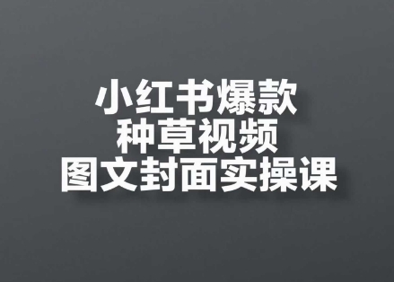 小红书爆款种草视频图文封面实操课，​开店、选品、引流、变现全流程-米秀网