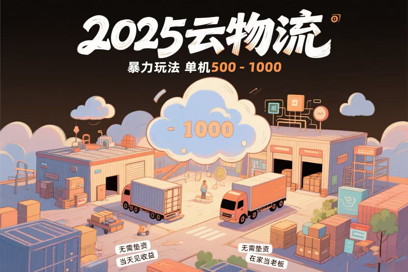 云物流赚差价，项目纯利润500~1000，无需垫资，当天到账。不需要有车，…-米秀网