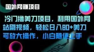 冷门撸美刀项目，利用国外网站刷视频，轻松日入80+美刀，可放大操作，小白随便上手-米秀网