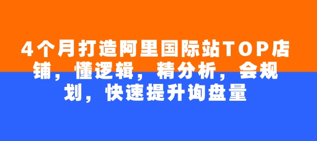 4个月打造阿里国际站TOP店铺，懂逻辑，精分析，会规划，快速提升询盘量-米秀网