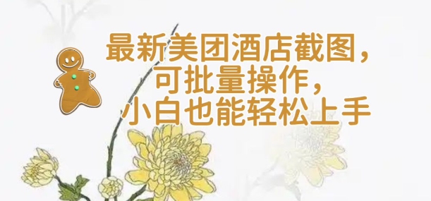 【轻云】最新美团酒店截图，可批量操作，小白也能轻松上手-米秀网