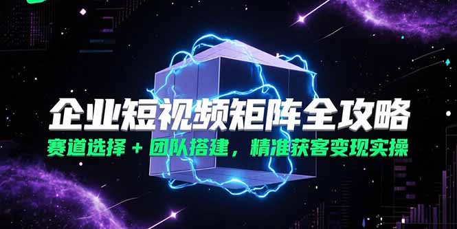 企业短视频矩阵全攻略，赛道选择+团队搭建，精准获客变现实操-米秀网