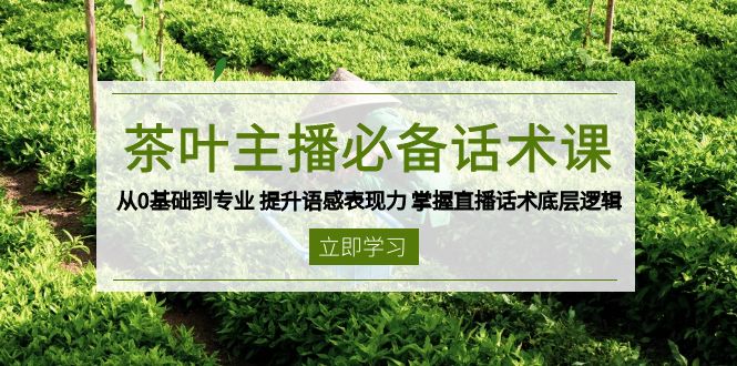 茶叶 主播必备话术课 从0基础到专业 提升语感表现力 掌握直播话术底层逻辑-米秀网