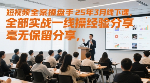 短视频全案操盘手25年3月线下课，全部实战一线操盘手经验分享，毫无保留分享，全是干货-米秀网
