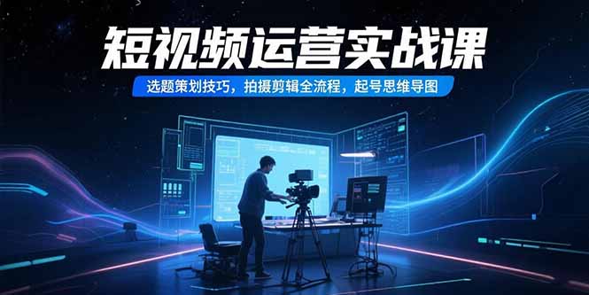 短视频运营实战课，选题策划技巧，拍摄剪辑全流程，起号思维导图-米秀网