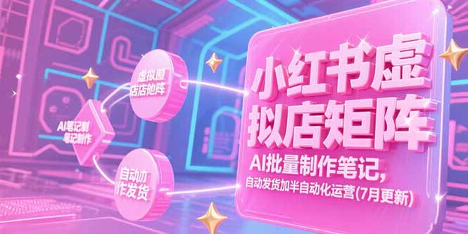 小红书虚拟店矩阵，AI批量制作笔记，自动发货加半自动化运营(7月更新-米秀网