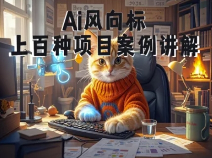 Ai风向标-附100种项目案例玩法-0基础小白到大神ai视频商业应用教学-米秀网
