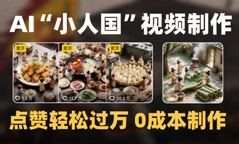 爆款1000W+播放微缩景观迷你小人国AI视频0成本制作全流程教学-米秀网