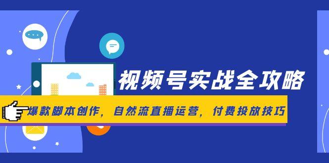 视频号实战全攻略，爆款脚本创作，自然流直播运营，付费投放技巧-米秀网