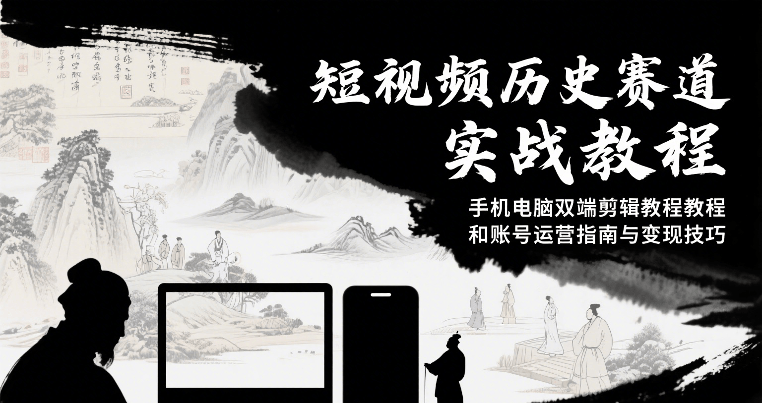 短视频历史赛道实战教程，手机电脑双端剪辑教程和账号运营指南与变现技巧-米秀网