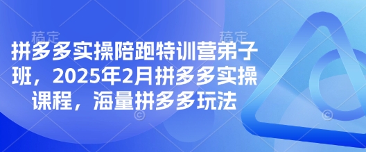拼多多实操陪跑特训营弟子班，2025年2月拼多多实操课程，海量拼多多玩法-米秀网