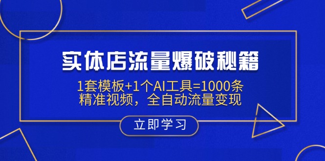 实体店流量爆破秘籍：1套模板+1个AI工具=1000条精准视频，全自动流量变现-米秀网