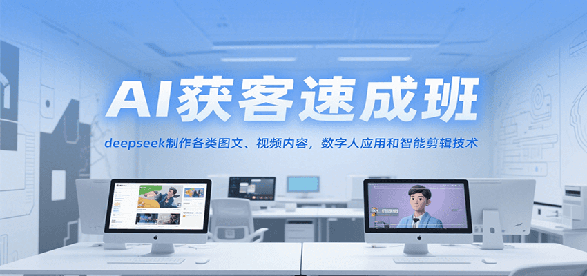 AI获客速成班，deepseek制作各类图文、视频内容，数字人应用和智能剪辑技术-米秀网