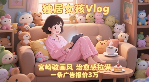 单个账号涨粉71W！用AI制作独居女孩Vlog，宫崎骏画风，治愈感拉满，一条广告报价3W-米秀网