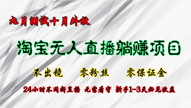 淘宝无人直播最新玩法，九月测试十月外放，不出镜零粉丝零保证金，24小…-米秀网